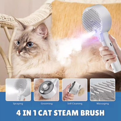 4 In 1 Cat Steam Brush Pet Electric Spray Massage Comb Dog Pet Hair Removal Comb
